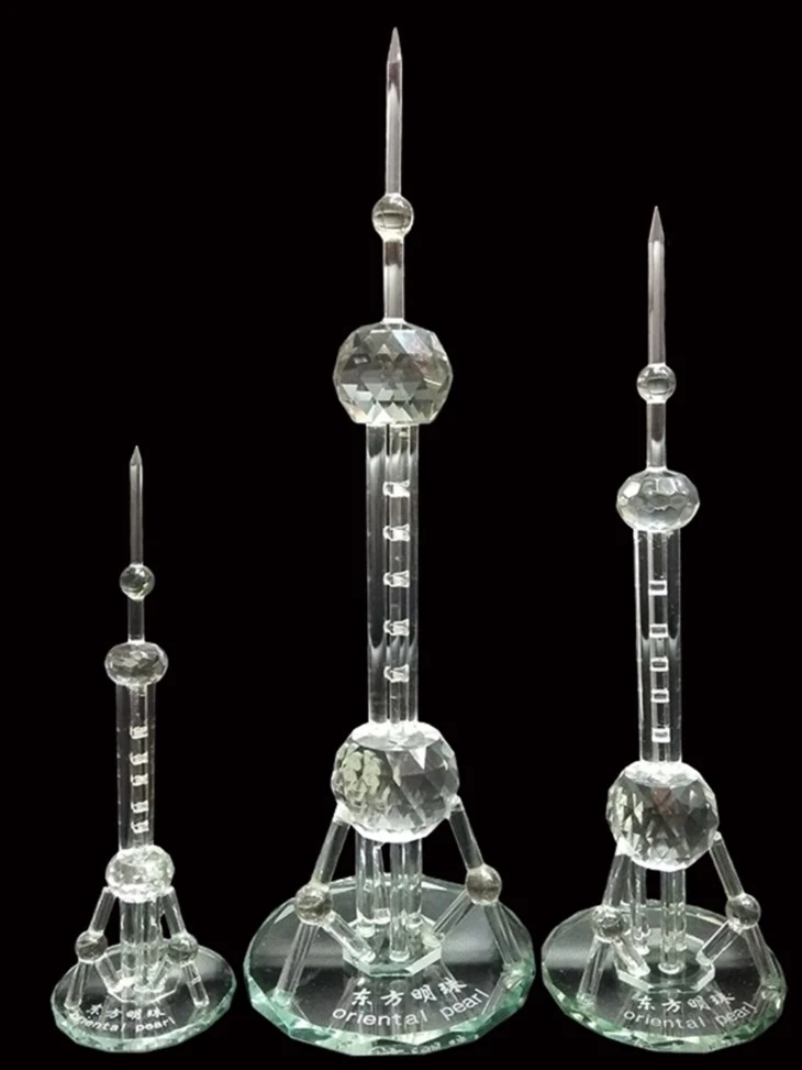 Oriental Pearl 3D Sculpted Crystal Model