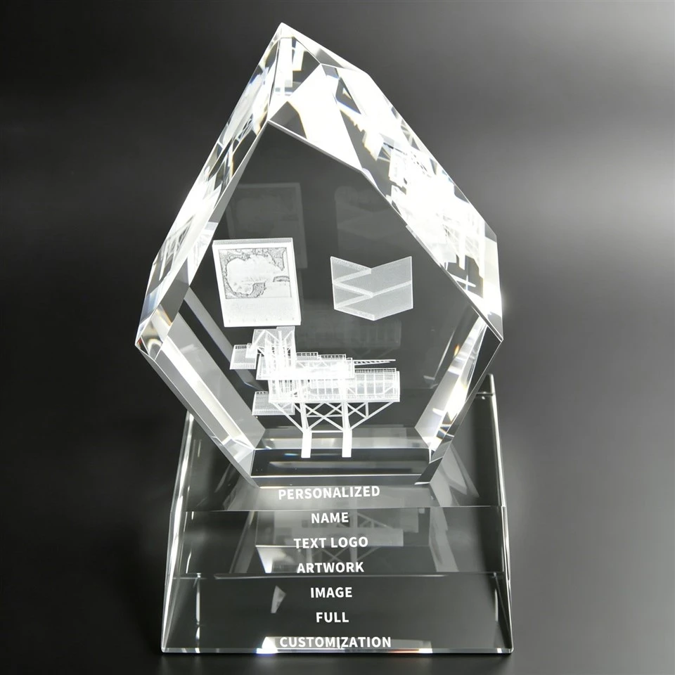 3D Laser Etched Transparent Crtystal Trophy suppliers