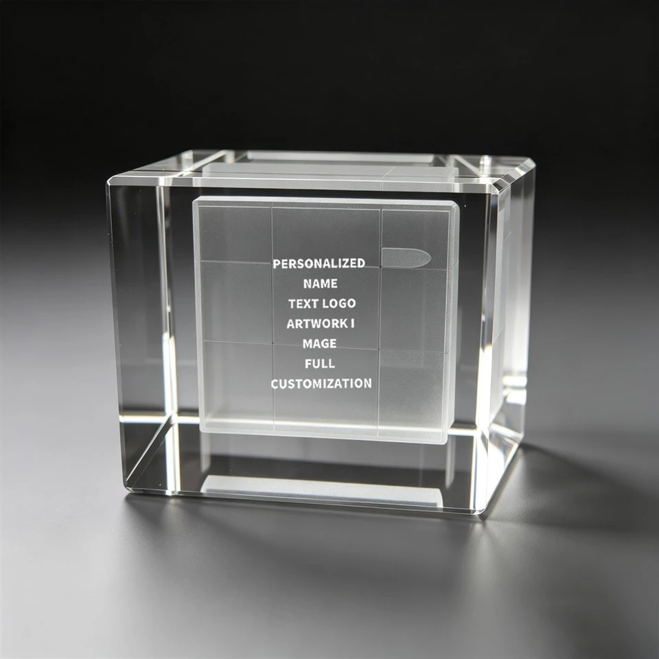 Cube Air Conditioner Laser Etched Crystal Award suppliers