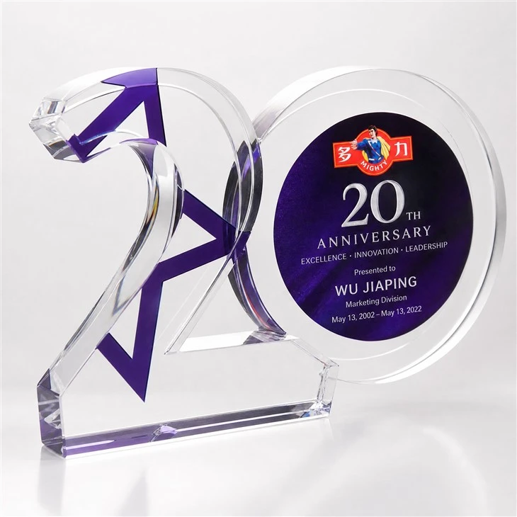 Custom Year Crystal Recognition Award