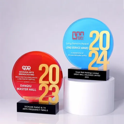 Colored Crystal Digital Print Award Trophy