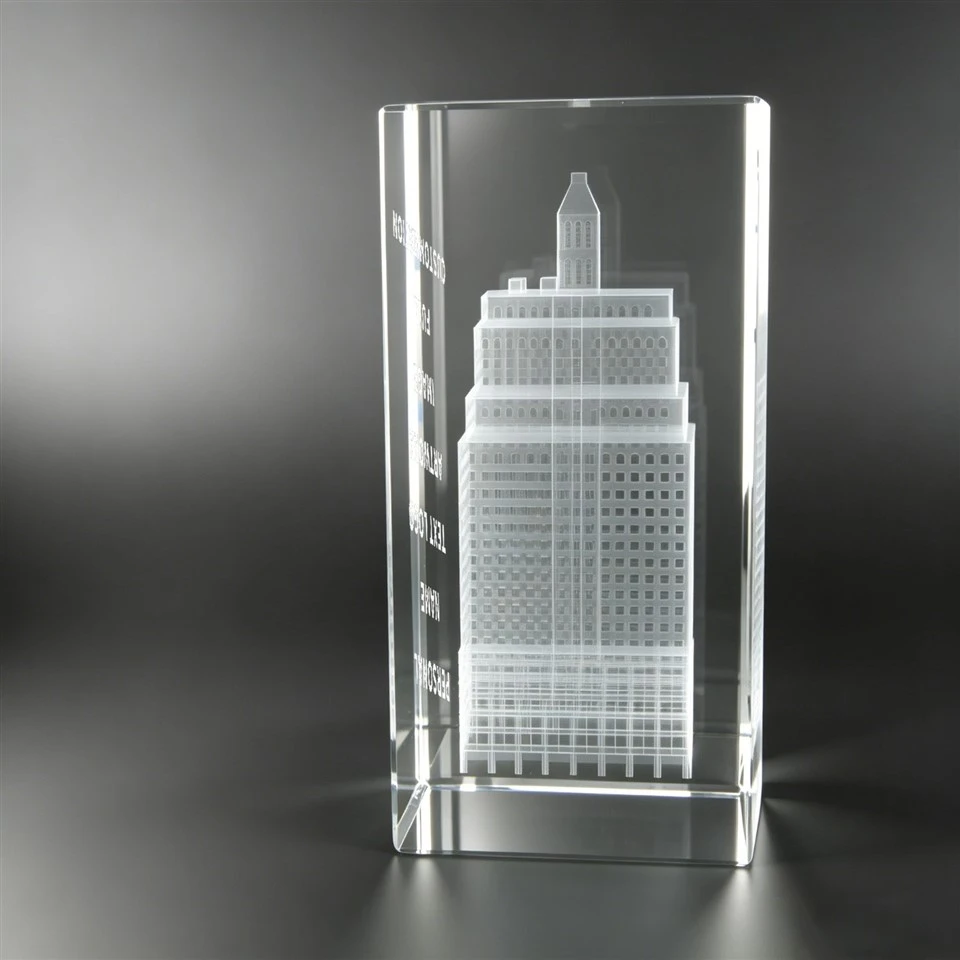 Rectangular Crystal Trophy With Interior Sculpture best