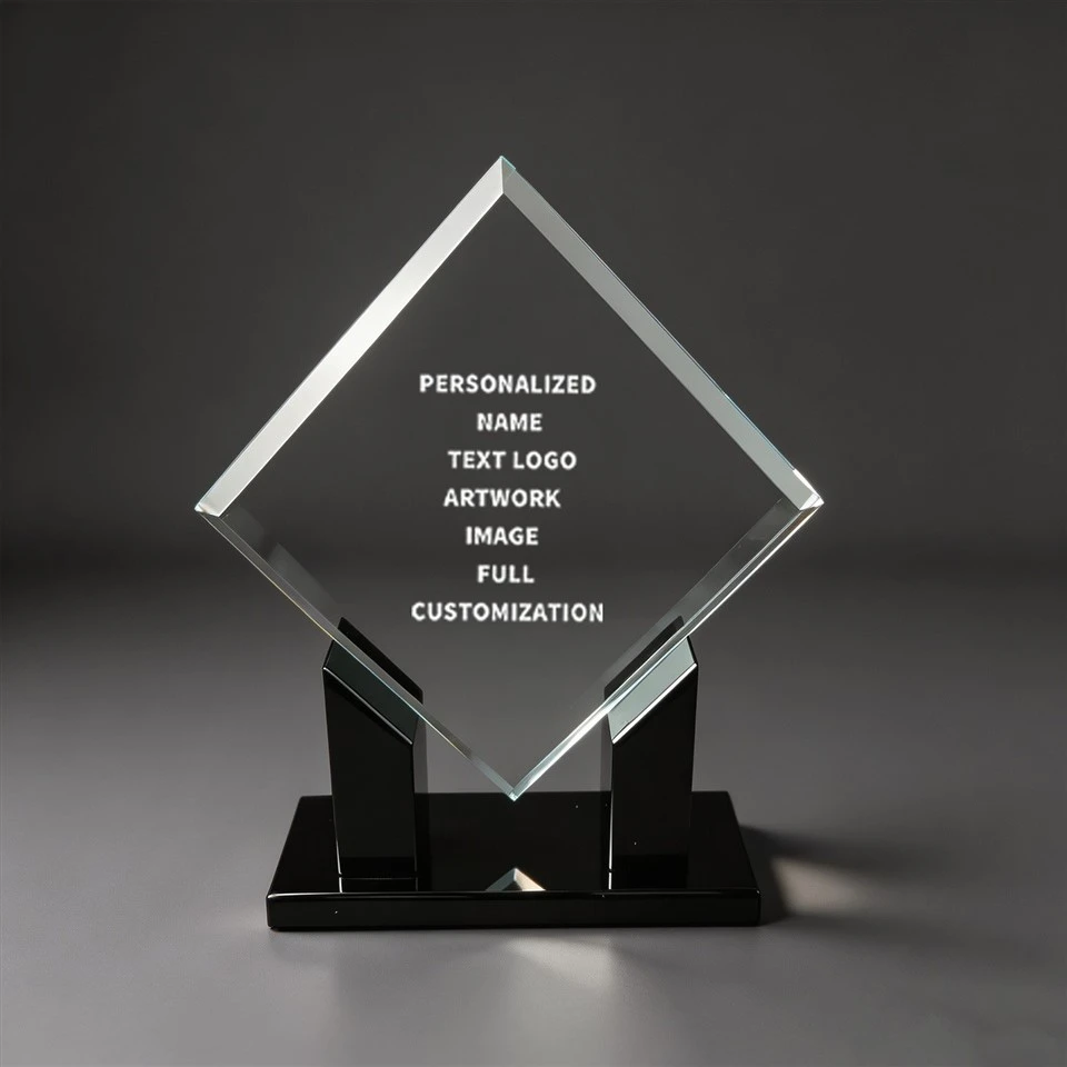 Rhombus Engraved Office Crystal Award suppliers